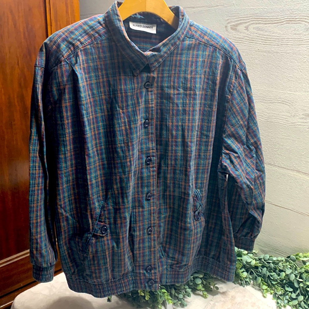 Women’s Alfred Dunner green plaid shirt size XL
